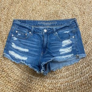 Distressed Denim Boyfriend Shorts